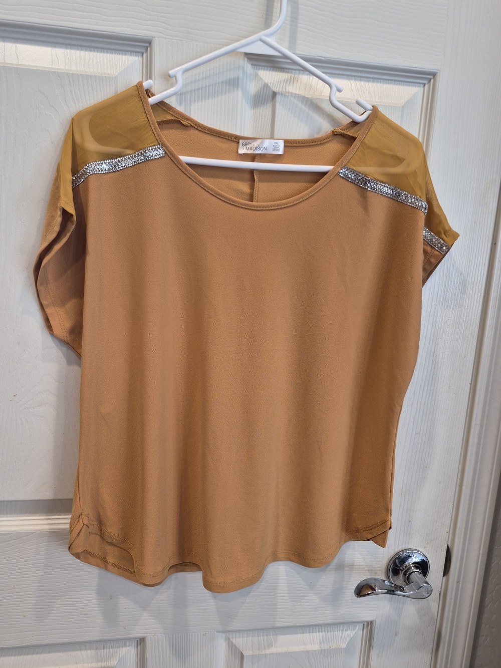 5/25 Madison Top in Mustard with Metallic Trim